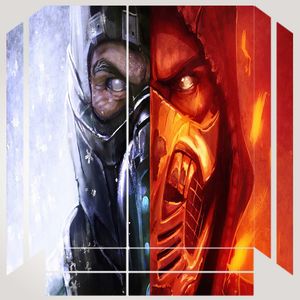 برچسب پلی استیشن ۴ مدل ps4 fat طرح scorpion mortal kombat کد ps 1039