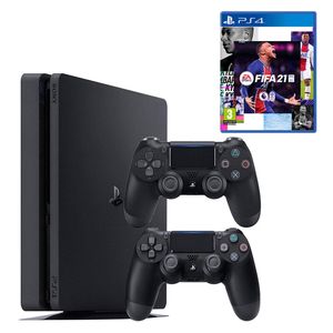 مجموعه کنسول بازی سونی مدل playstation 4 slim cuh 2216b ظرفیت 1 ترابایت به همراه دسته اضافه و فیفا21