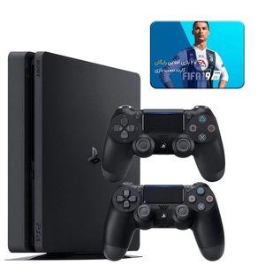 کنسول بازی سونی مدل playstation 4 slim ریجن 3 کد cuh 2218b ظرفیت 1 ترابایت به همراه کارت نصب 20 عدد بازی