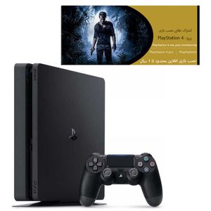 کنسول بازی سونی مدل playstation 4 slim ریجن 2 کد cuh 2216b ظرفیت 1 ترابایت به همراه 10 بازی