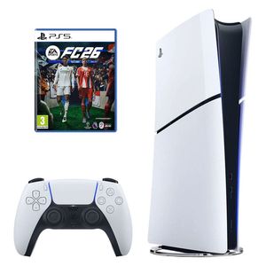 کنسول بازی سونی مدل playstation 5 slim digital edition ریجن اروپا سری 2016b نسخه دیجیتال ظرفیت یک ترابایت به همراه بازی ea sports fc 26