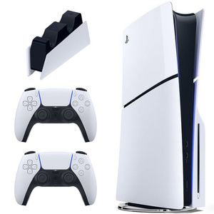 کنسول بازی سونی مدل playstation 5 slim ظرفیت یک ترابایت ریجن 2000 آسیا به همراه دسته اضافی و پایه شارژر