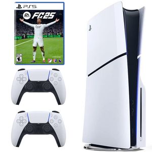 کنسول بازی سونی مدل playstation 5 slim ظرفیت یک ترابایت ریجن 2016a اروپا به همراه دسته اضافی و بازی ea sports fc 25