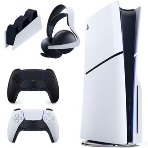 کنسول بازی سونی مدل playstation 5 slim ظرفیت یک ترابایت ریجن 2016a اروپا به همراه دسته اضافی و پایه شارژر و هدست elite