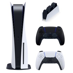 کنسول بازی سونی مدل playstation 5 ظرفیت 825 گیگابایت ریجن 1216a اروپا به همراه دسته اضافه و پایه شارژر