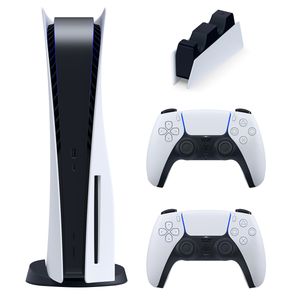 کنسول بازی سونی مدل playstation 5 ظرفیت 825 گیگابایت ریجن 1218 آسیا به همراه دسته اضافه و پایه شارژر