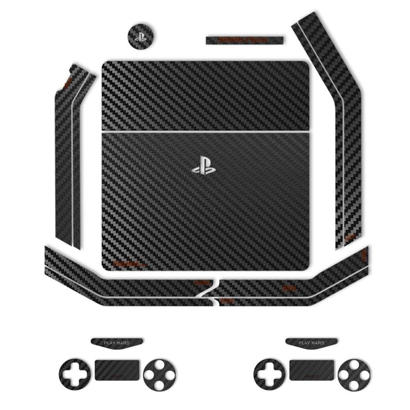 برچسب ماهوت مدلblack carbon fiber texture مناسب برای کنسول بازی ps4 slim