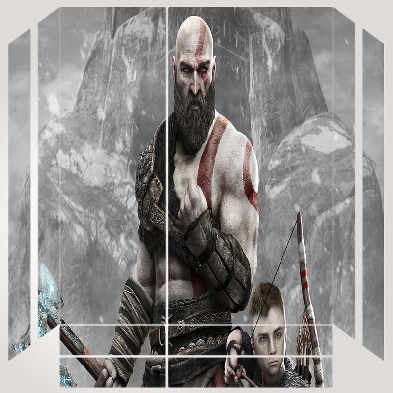 برچسب پلی استیشن ۴ مدل مدل ps4 fat طرح god of war کد ps 1022