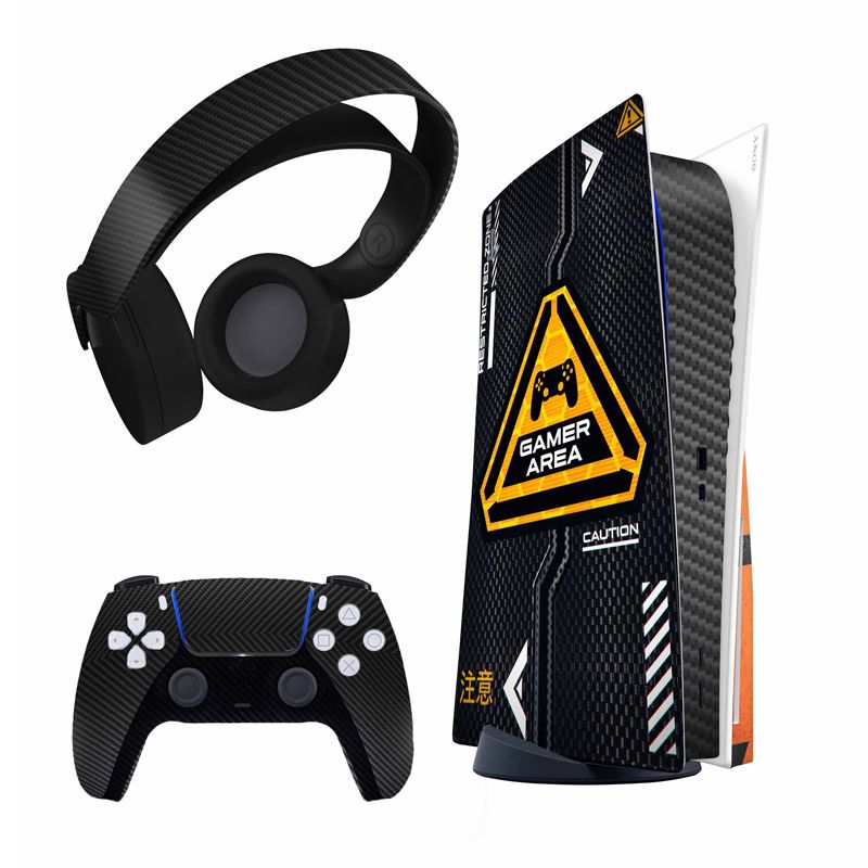 برچسب کنسول و دسته بازی و هدفون ps5 هاماگراف مدل gamer area مات مناسب برای دستگاه دیسک خور