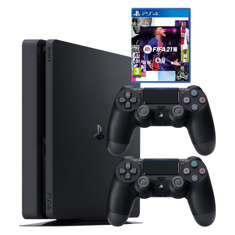 مجموعه کنسول بازی سونی مدل playstation 4 slim cuh 2216a ظرفیت 500 گیگابایت به همراه بازی فیفا21