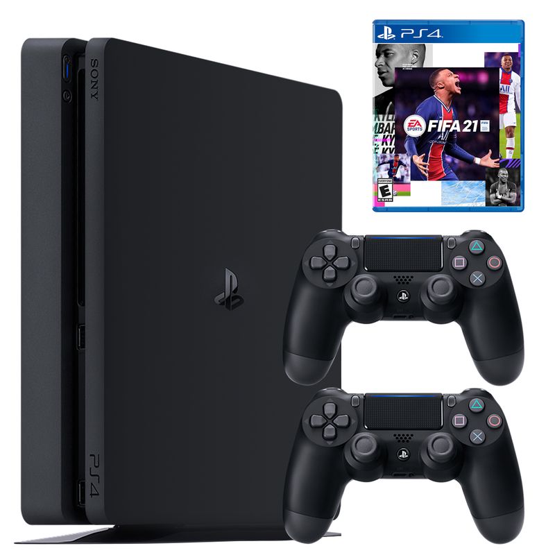 مجموعه کنسول بازی سونی مدل playstation 4 slim ریجن 3 کد cuh 2218b ظرفیت 1 ترابایت به همراه بازی فیفا21
