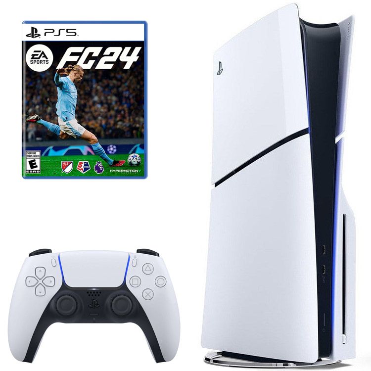 کنسول بازی سونی مدل playstation 5 slim ظرفیت یک ترابایت ریجن 2000 آسیا به همراه بازی ea sports fc 24
