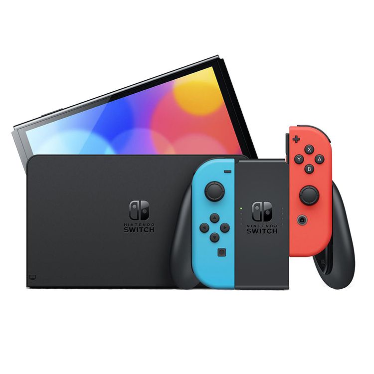 کنسول بازی نینتندو مدل switch oled neon blue and neon red joy con
