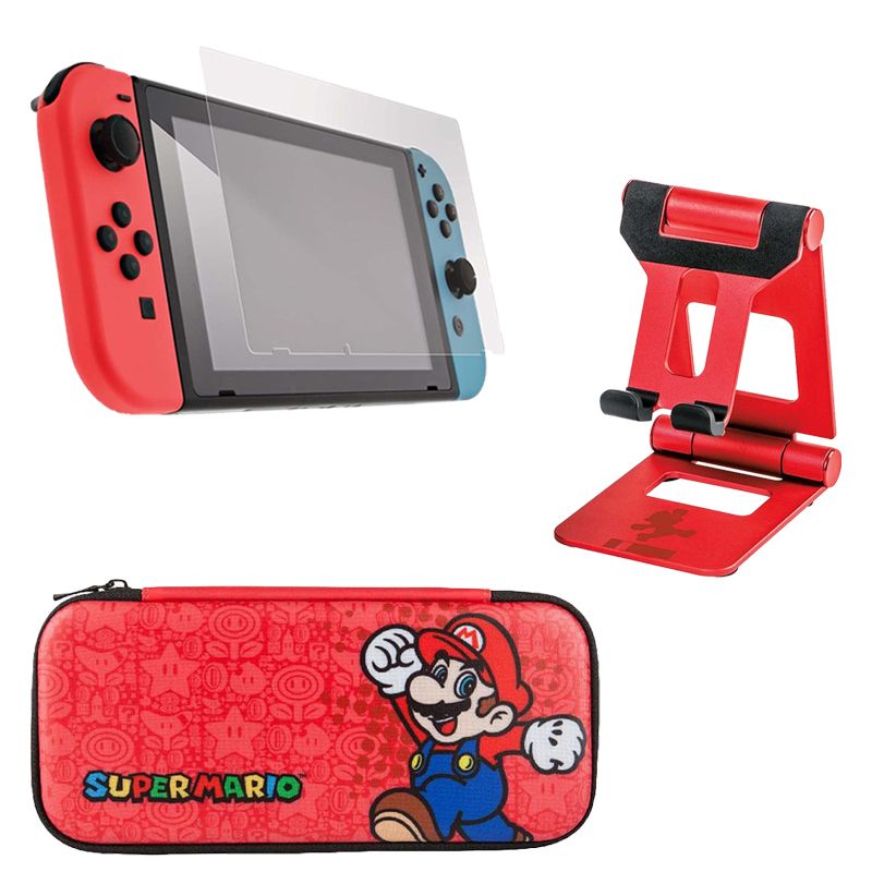 کیف حمل کنسول نینتندو سوییچ پاور ای مدل powera supermario به همراه پایه و محافظ صفحه نمایش