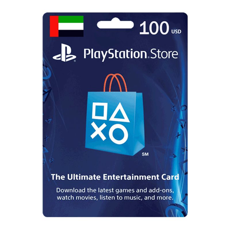 گیفت کارت 100 دلاری پلی استیشن استور امارات مدل pssuae100